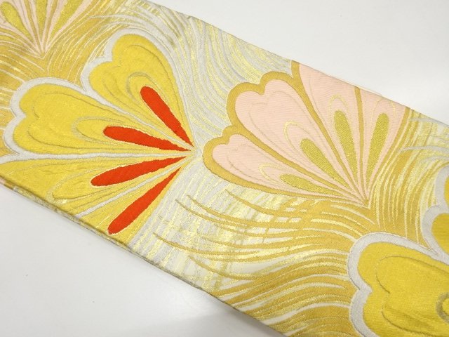 JAPANESEKIMONO / ANTIQUE PEACOCK FEATHER PATTERN WOVEN NAGOYA OBI (WEA